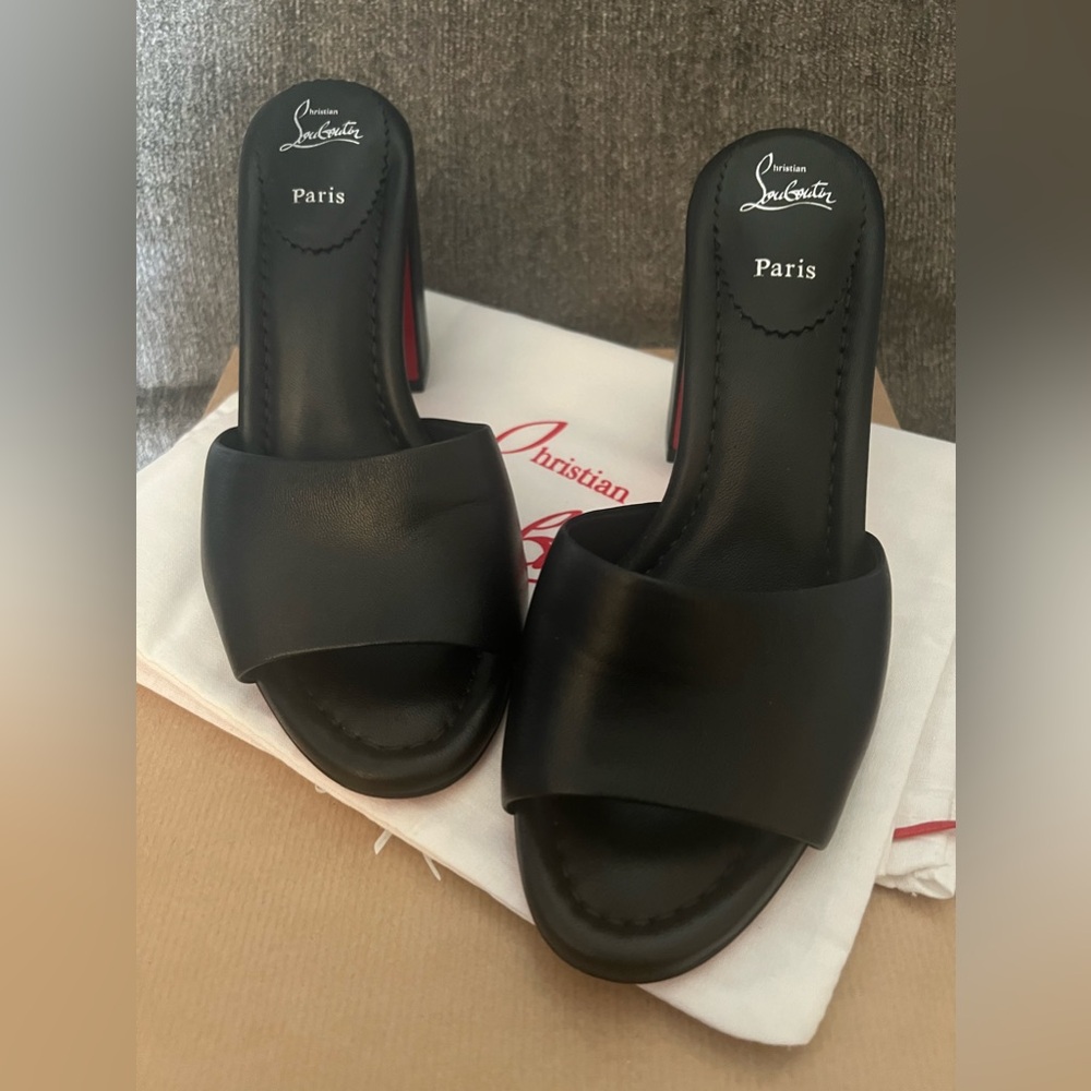 Christian Louboutin Black Jane Mules 85MM Size 36